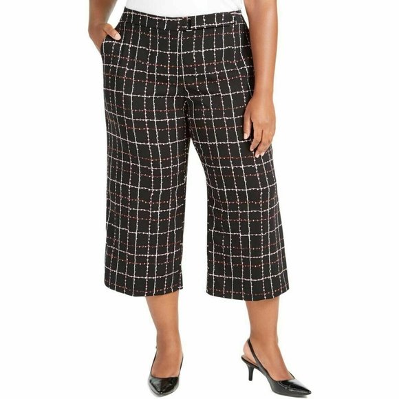 Alfani Pants - Alfani 20W Black Printed Belted Pants NWT BL75